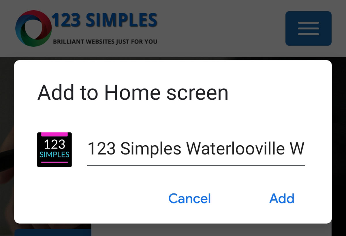 General Help - Add a Mobile Shortcut Step 3